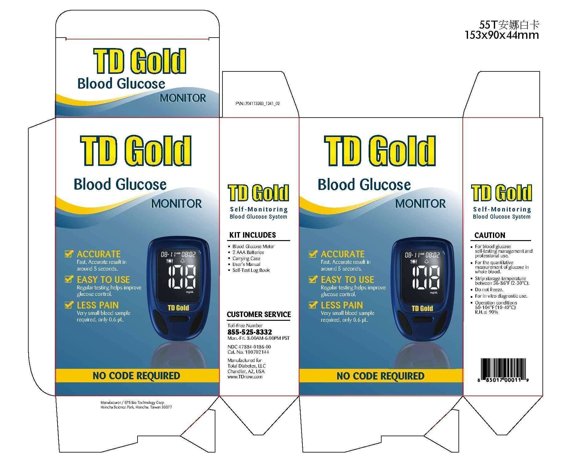 TD Gold Blood Glucose Monitor Set